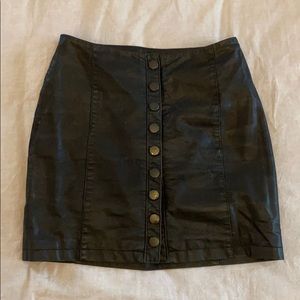 Free people faux leather mini skirt